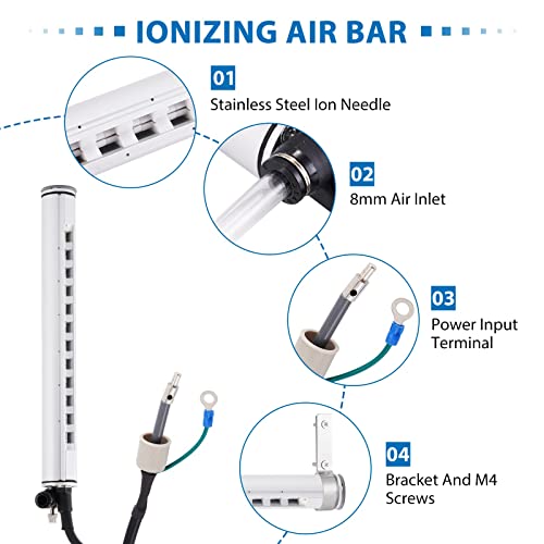 Yuchengtech Ionizing Air Bar Anti Static Ionizing Bar 20Cm Static Eliminator Rod Anti Static Rod Ionizing Air Rod + 7Kv High Voltage Generator 110V thumb #1