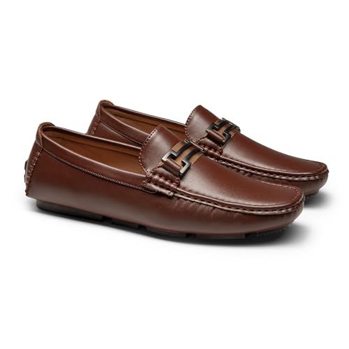 Bruno Marc Men's Driving Penny Loafers Casual Slip-on Moccasins Shoes,Size 12,Brown,HUGH-01