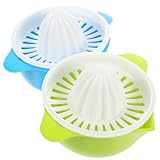 MAGICLULU 2 Stück Manuelle Fruchtpresse Kompakter Orangen Wassermelonen entsafter mit Einzigartigem Filtersieb Rutschfestem Halter Leicht zu Reinigen für Haushalt und Küche Zufällige Farbe