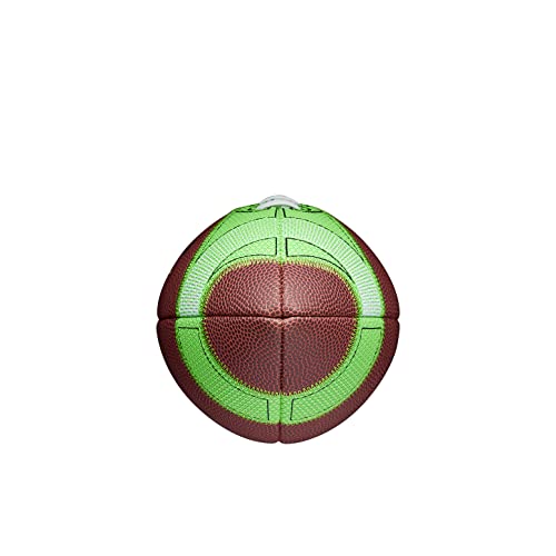 Wilson Hylite Football - Peewee Size,Brown/Green #TOP5