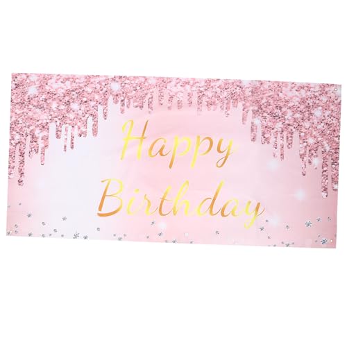 Striscione Decorativo Compleanno Sfondo Per e Banner Happy Birthday Riutilizzabile e Facile Appendere rosa