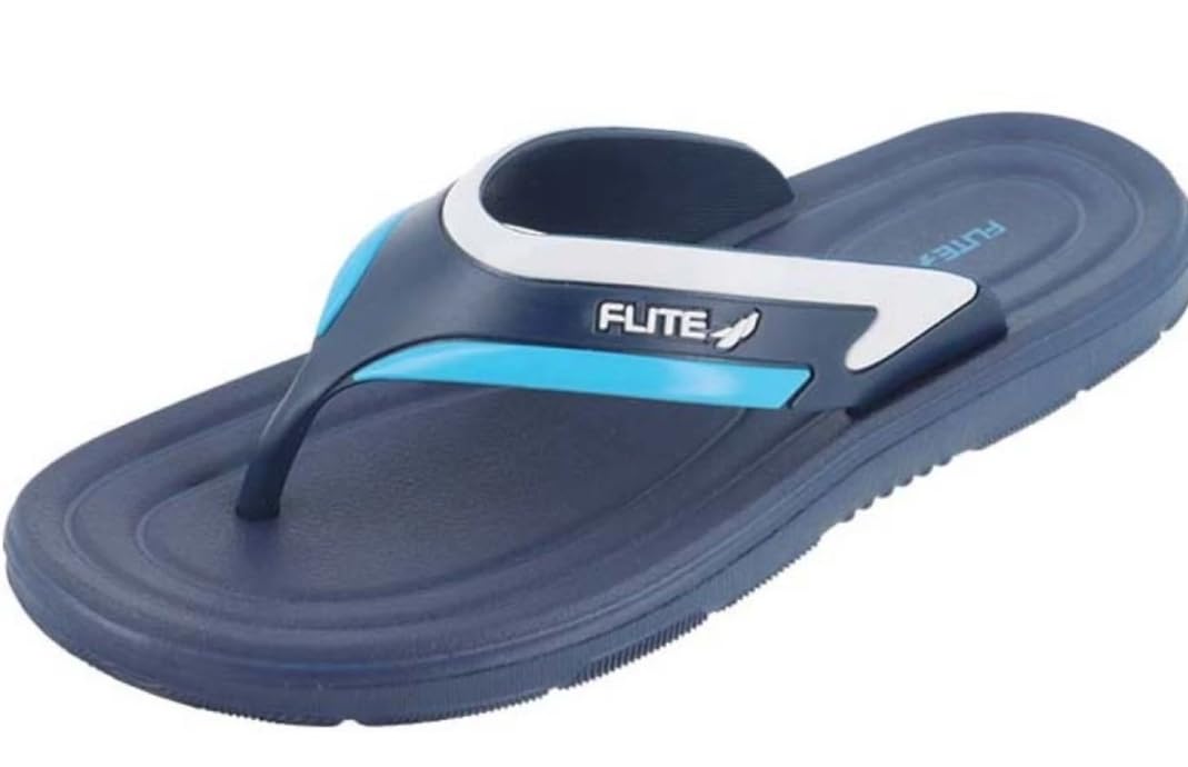 FLITE Mens Slippers for Daily Use || Flip flop for boys || Gents Slippers || V-starp Slipper (Blue-White, 8) (B0CZXB7NJZ) Amazon Price History, Amazon Price Tracker