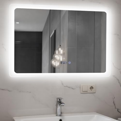 ARTETHYS 80x60cm Bathroom Mirror with LED Lights Wall Mirror