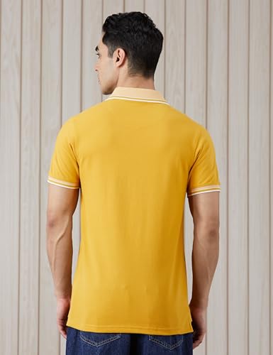 Image of Amazon Brand - Symbol Men's Cotton Rich Solid Zipper Polo Collar Tshirts | Half Sleeves | Plain-Regular Fit (Available in Plus Sizes)