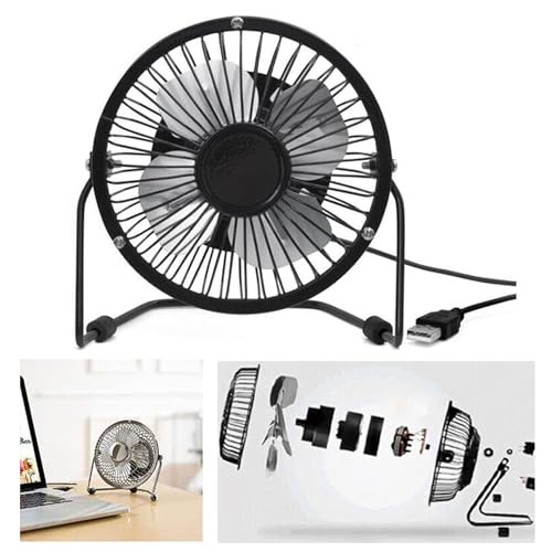 Petit ventilateur de bureau USB avec flux d'air puissant de 15,2 cm - Mini ventilateur silencieux et portable pour la maison, la chambre à coucher, le bureau, la table d'extérieur et le bureau, la