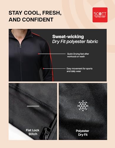 Image of Scott International Jackets for Men | Winter wear | Men's Polyester Full Sleeve Zip with Pocket | Men Jackets