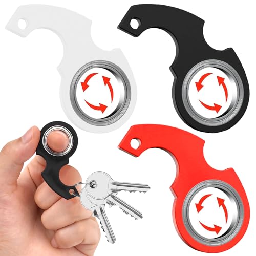 Llavero Giratorio de Dedo Regalos para Niños Adultos Alivio de la Ansiedad, Llavero Girador de Dedos, Llavero Descompresor, Llavero Juguete Girador de Llaves, Juguete Llavero Giratorio (3p)