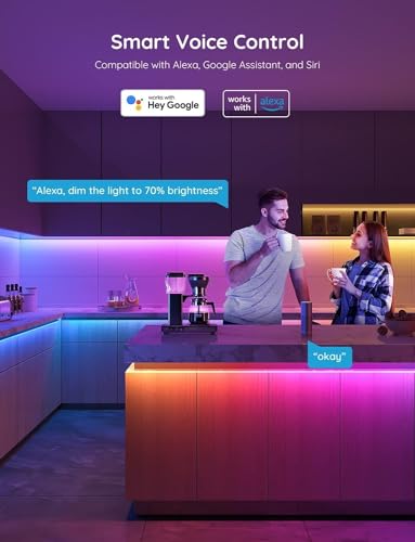 Image of Govee 131.2ft RGBIC LED Strip Lights, Smart LED Lights Work with Alexa and Google Assistant, LED Lights for Bedroom WiFi App Control Segmented DIY Multiple Colors, Color Changing Light, 2 x 65.6ft