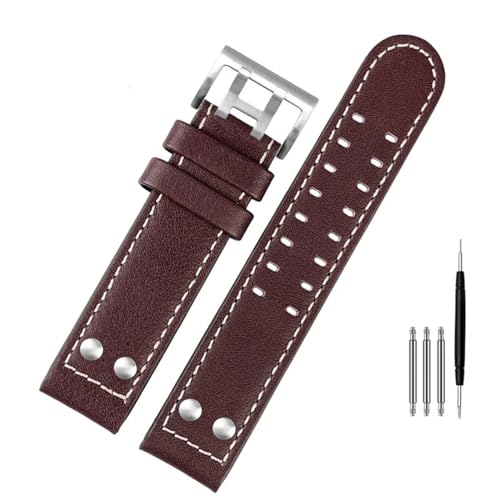 HEPUP Hamilton Khaki Aviation Watch H77616533 H70615733 Correa de reloj de piel auténtica Jazz Field para hombre, estilo militar, 22mm, Ág