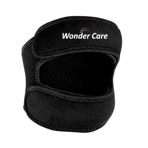 Image of Wonder Care Neoprene Knee Brace with Silicon Gel Pads, Patella Knee Strap for Workout & Sports, Patellar Tendon Strap, Adjustabale Patella Support for Men Women (1, Black)