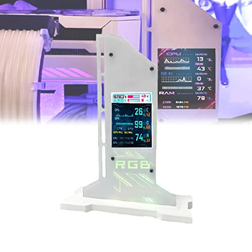 Soporte vertical LED para tarjeta gráfica RGB con pantalla de temperatura 2.4 pulg miniatura 1
