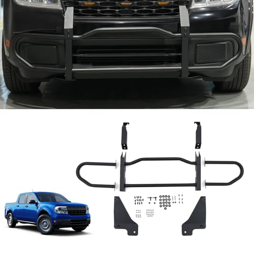 Image of Bull Bar Compatible with 2022-2024 Ford Maverick XLT (Not for 2025+) Front Bumper Carbon Steel Bolt-On Grill Bar Bumper Grille Brash Gurad for 2023 Maverick Accessories (Not for FX4 Package)