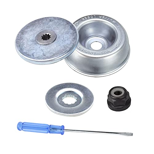 YPLonon 5 Piezas Kit de Adaptador de Cuchilla Stihl Kit de Mantenimiento Cortadora de Césped Kit de Tuerca de Cabeza desbrozadora Universal para STIHL FS120 FS130 FS130R FS200 FS200R FS250 FS55 Cover