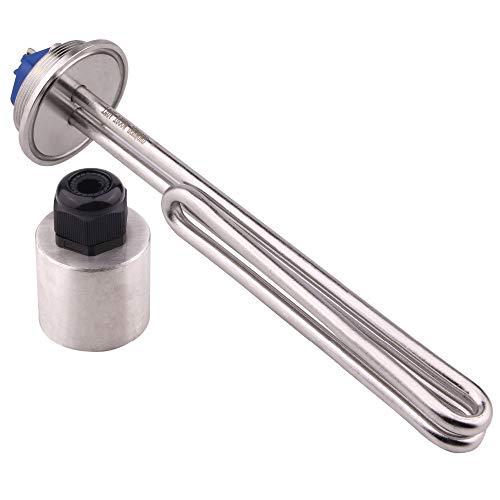 BDAYEK Piezas del Calentador de Agua Calentador eléctrico SUS304 de 2 Abrazaderas triples (diámetro Exterior de 64 mm), 120 V, 1650 W, con Elemento Calentador de Agua y Tapa de Acero Inoxidable.
