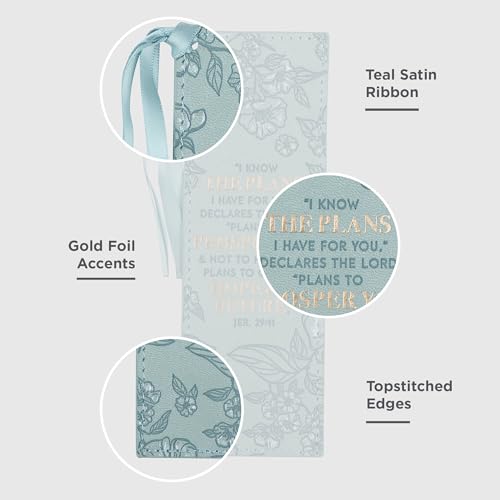 Image of Christian Art Gifts Faux Leather Scripture Bookmark: Jeremiah 29:11