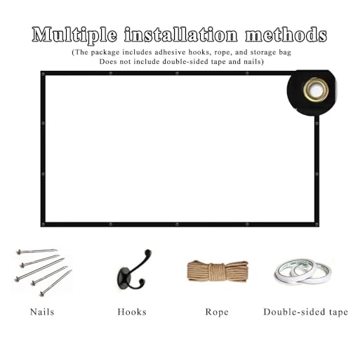 Image of Outdoor Projector Screen HD Movie Screen 100 120 150 180 200inch Foldable Projection Screen Movie Projector Screen for Gaming Office Camping(60inch (16:9))