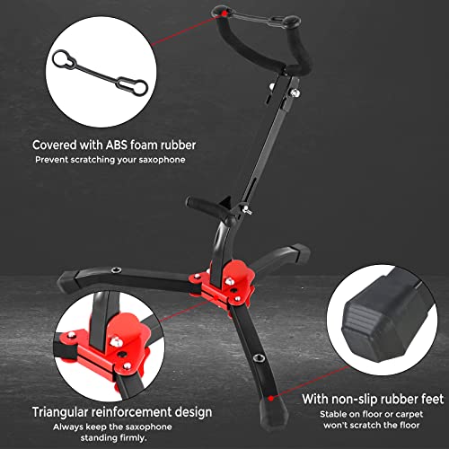 Eastrock Alto&Tenor Saxophone Stand Folding Saxophone Stand Saxophone Holder Rack With 2*Clarinet/Flute Stand,Straight Saxophone Stand,Portable Bag #TOP4