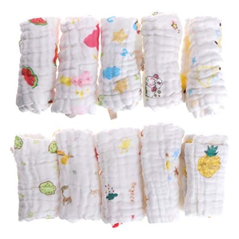 zrshygs 5 Piezas pañuelo para bebé Toalla Cuadrada Muselina algodón Infantil Cover