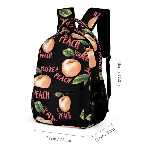 You're A Peach Travel Backpack Lunch Box Pencil Case 3Pcs Set for Men Women Office Outing University2