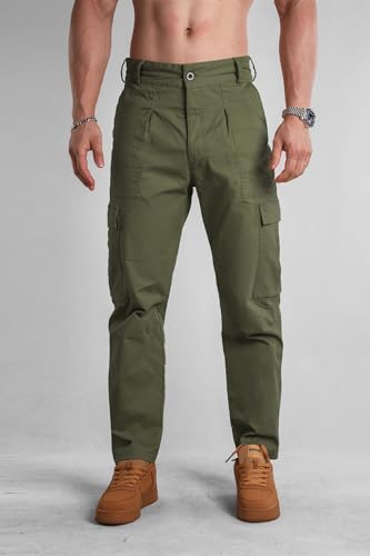 GINTPK Mens Cargo Pants Relaxed Fit Casual Cargo Pants Comfortable Cotton Cargo Pants with 6 Pockets3