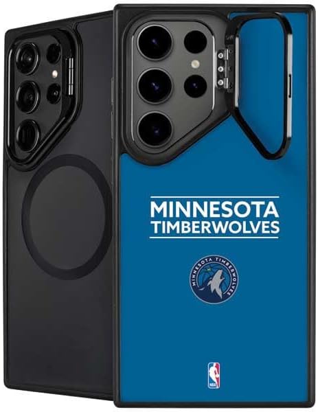 Skinit Kickstand Phone Case Compatible with Galaxy S25 Ultra - Officially Licensed NBA Minnesota Timberwolves Hardwood Classics Design