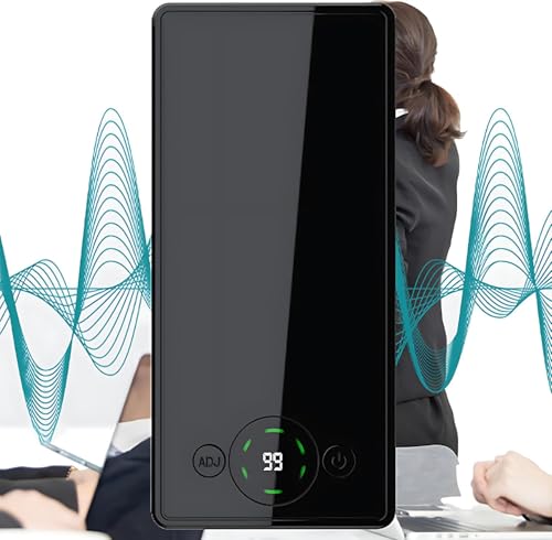 Jammer de Bloqueador de grabación, Interceptor de Jammer de Registro de 300 ° con 4000 mAh Power Bank y Pantalla LCD, Dispositivo Anti-grabación de Rango de 1-50 m para teléfonos móviles, gr