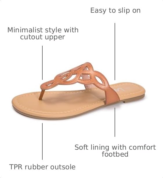 Image of LM Women's Thong Sandals T-Strap Sandals Slip On Flat Sandals Flip Flop Casual Summer Slide Sandals