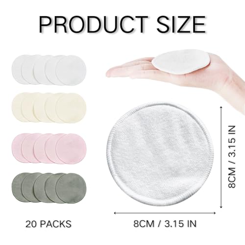 KEYRI 20 Piezas Desmaquillantes Reutilizables Almohadillas Ecológicas No Desechables Almohadillas De Bambú Orgánico Natural De Doble Capa Ultra Suave Para Todo Tipo De Piel (Redondo) - imagen 2