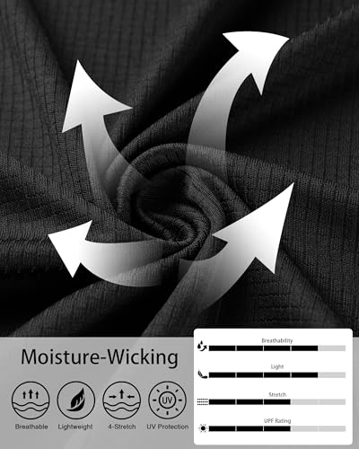 Roadbox Men's UPF 50+ Swim Rash Guard, Short Sleeve UV Sun Protection Workout Athletic Shirts Quick Dry Gym Running Tee Tops4