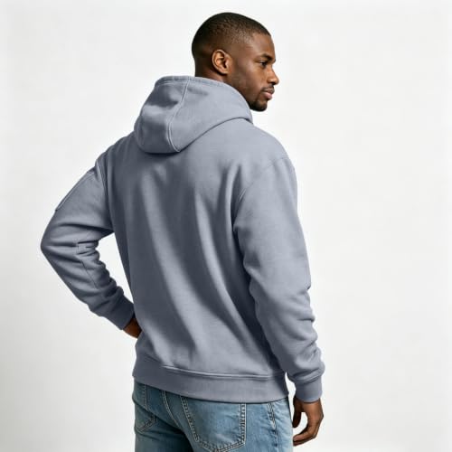 Big and Tall Hoodies for Men Quarter Zip Pullover Hooded Sweatshirt - image 6