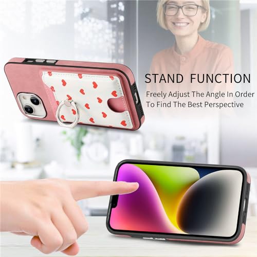 Étui portefeuille en cuir magnétique pour iPhone 15 avec porte-anneau ENILSA - 6