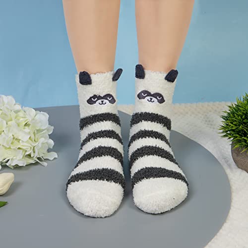 Image of Loritta 6 Pairs Womens Fuzzy Socks, Winter Warm Fluffy Slipper Socks