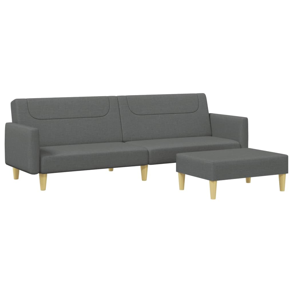 Homgoday Sofá Cama de 2 plazas con Taburete Tela Gris Oscuro, Sillones de Televisión, Sofás de Descanso Relax, Sofas De Salon, Hogar Sofa Muebles，Asientos Tapizados para Salón Tipo1