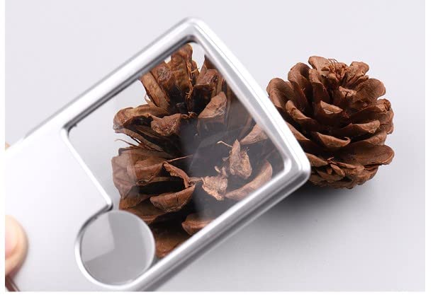 Image of Othmro 1Pcs 4B-3 Silver Tone Square Double Mglass LED Illuminated Magnifying Glass Magnifier 3X /6X