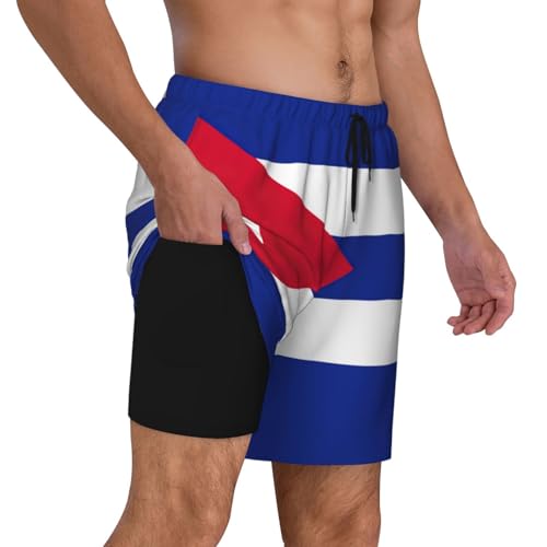 Cuban Flag Print Men Stylish Functionality Swim Trunks Breathable Beach Shorts Surfing Gym Fishing3