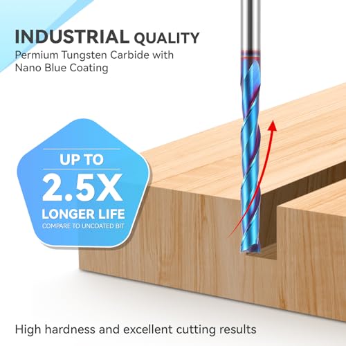 Hqmaster 60241 Extra Long Spiral Router Bit 1/4 Inch Shank Solid Carbide Cnc Router Bit thumb #2