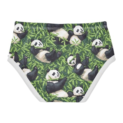 ZZKKO Panda Bamboo Green Girls Underwear Toddler Panties for Girls Comfort Brief Size 2-8T2