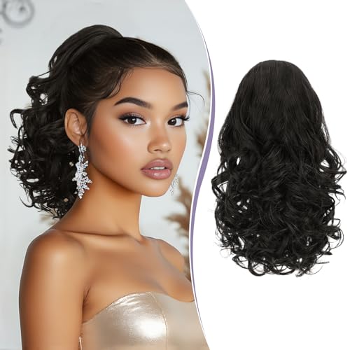 Kurzes pferdeschwanz haarteil mit kordelzug