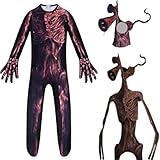 Quenny new Halloween horror game siren head costumes,children role-playing stage performance suits. (Brown Red, Large(9-10Y))