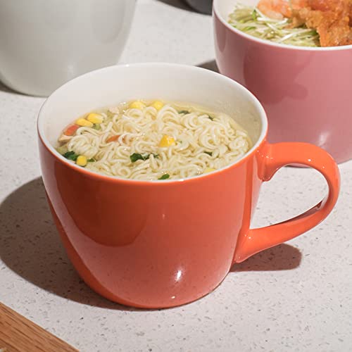 Mecowon 30 Oz Porcelain Coffee Mugs, Set Of 2 Large Mugs For Soup, Cereal And Salad (Orange) #TOP2