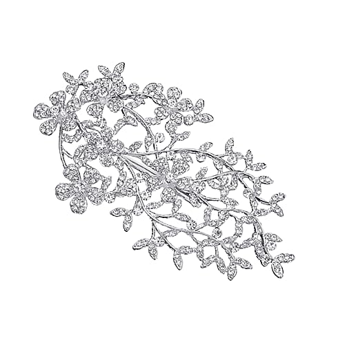 MUSISALY 1個 結婚式用ヘアバンド 結婚式のヘアコーム 結婚式のクリップ 結婚式のヘアアクセサリー ラインストーンのウェディングドレスの装飾 ブライダルヘアアクセサリー Silver