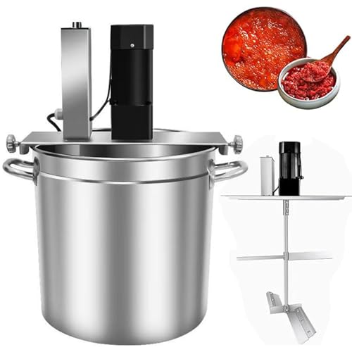 Amasadora comercial con 4 cuchillas y raspador, velocidad ajustable para mermeladas, salsas, rellenos, condimentos para ollas calientes y sopas.