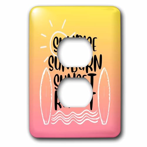 3dRose Image of quote about summer Sunrise, sunburn sunset... - Light Switch Covers (lsp-388411-6)