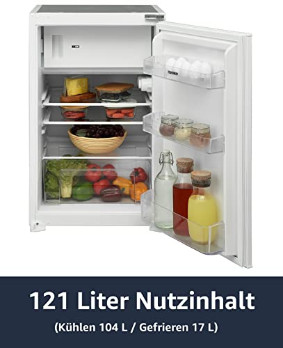 TELEFUNKEN EKGS120E Inbouwkoelkast met vriesvak (nis 88), sleepdeur, 148 kWh/jaar, koelgedeelte van 104 liter, vriesgedeelte van 17 liter, verwisselbaar, in hoogte verstelbare poten - Afbeelding 6