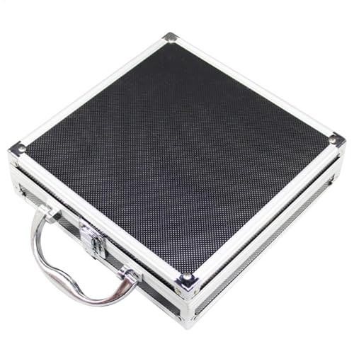 Caja de herramientas portátil - Caja de herramientas de aleación de aluminio con asa portátil, funda de almacenamiento con relleno de espuma, estuche de herramientas resistente para el hogar, oficina