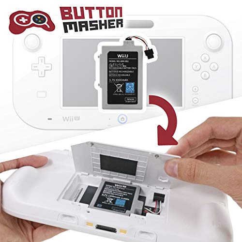 Amazon Com Wii U Gamepad Long Lasting Replacement Rechargeable 4000mah Battery Pack By Button Masher Video Games