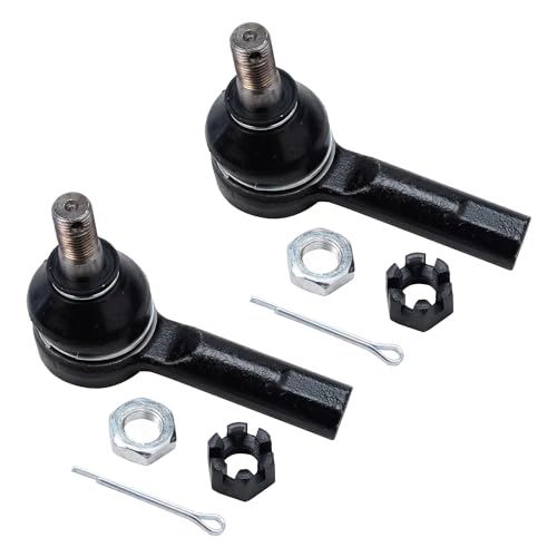 Image of Detroit Axle - 6pc Front Control Arms Tie Rods for 2000-2004 Nissan Frontier Xterra, 4 Upper and Lower Control Arms 2 Outer Tie Rod Ends 2001 2002 2003 Replacement
