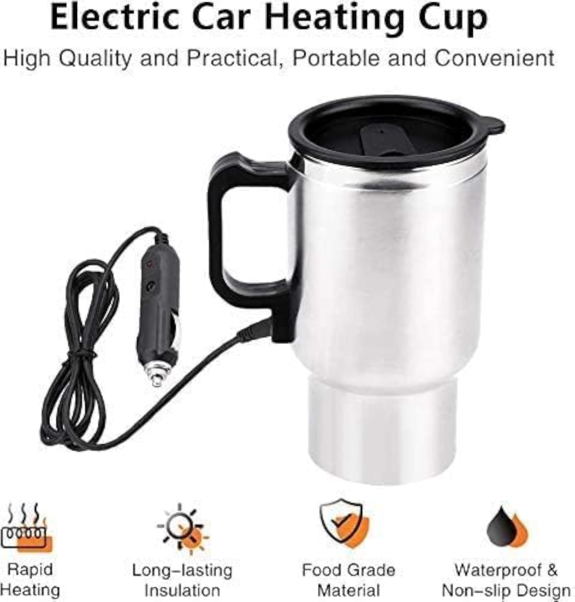 Portable Plastic Car Heating Mug 12V