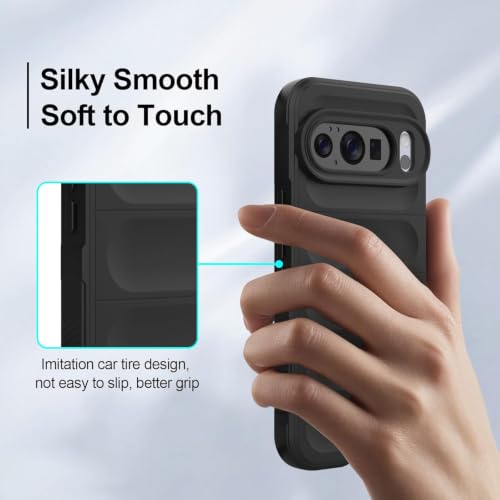 Image of ShieldTech AirGuard Series Back Cover Case for Google Pixel 10 | Microfiber Lining | Airbag Cushion Drop Protection | Shockproof Silicone Back Cover Case | Anti Slip Grip - Black for Google Pixel 10
