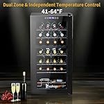 Winado 28-Bottle Dual Zone Compressor Wine Cooler, Freestanding Compact Mini Wine Fridge with Adjustable Temperature, Digital Control & Removable Shelves for Wine Storage - Image 6